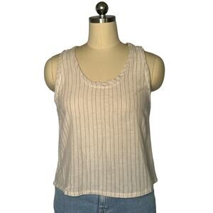 LELIS Women's Tank Top Beige Orange Striped Collection Size L